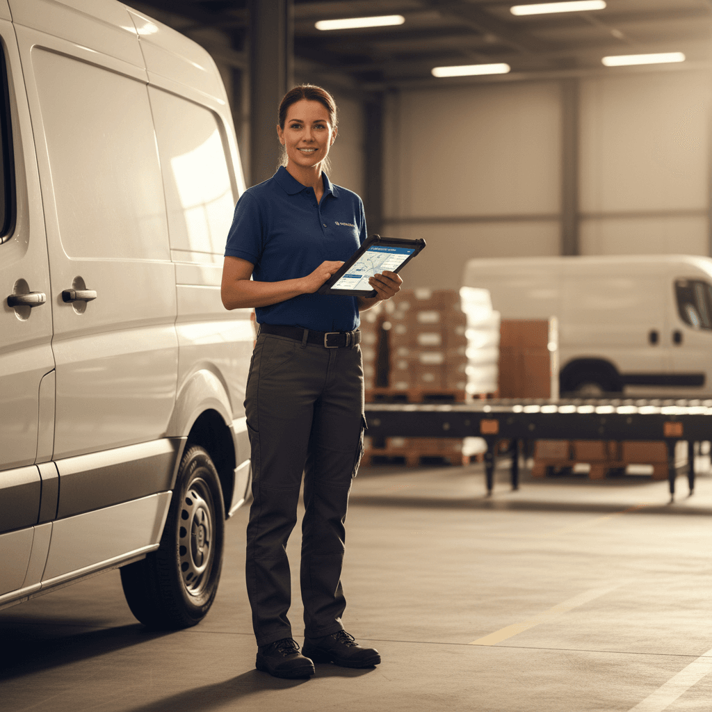 Logistics professional coordinating transport operations